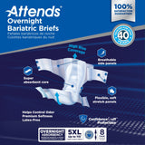 Attends® Overnight Bariatric Briefs, 5X-Large Attends® Overnight Bariatric Attends Healthcare Products