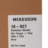 McKesson Blue Flat Stretcher Sheet, 40 x 72 Inch