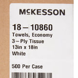McKesson Nonsterile White Procedure Towels, 13 x 18 Inch