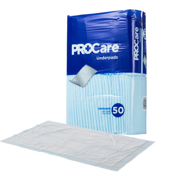 ProCare Incontinence Underpads, Moisture-Proof, Absorbent, Comfortable, Blue ProCare™ First Quality