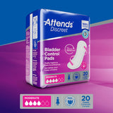Attends® Discreet Women's Moderate Bladder Control Pad, 10½-Inch Length