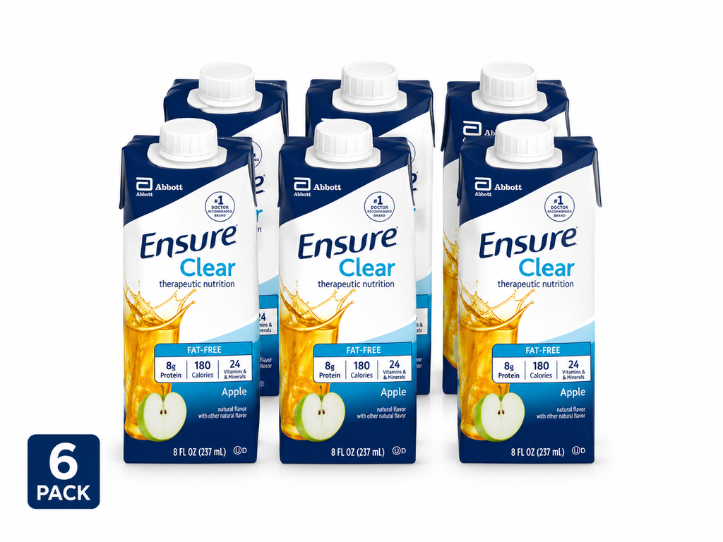 Ensure Clear Apple Nutrition Drink – 6 Pack (8 fl oz Bottles) | Ready to Drink Oral Supplement
