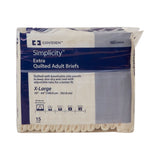 Simplicity Unisex Adult Incontinence Briefs, Moderate Absorbency, X-Large, White, 59 to 64 Inch Waist/Hip