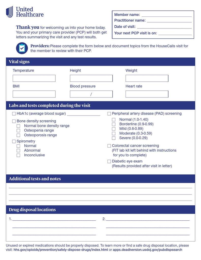 Signify Health Form Signifyhealth® United Healthcare Checklist Form Signigyhealth Signify ...