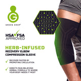 Green Drop™ Infused Compression Sleeve Elbow Support, Large/Extra Large Green Drop™ Green Drop Compression LLC