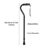 McKesson Steel Offset Cane, 29¾ – 37¾ Inch Height