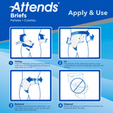 Attends Briefs, Adult, Medium, Heavy Absorbency, Disposable, White