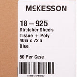 McKesson Blue Flat Stretcher Sheet, 40 x 72 Inch