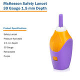 McKesson Pressure Activated Safety Lancets, 30 Gauge, Purple