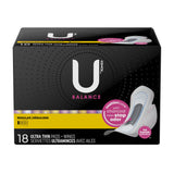 U by Kotex® Balance Ultra Thin Charcoal Pads with Wings, Regular