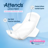 Attends® Discreet Women's Ultra Thin Bladder Control Pad, 9-Inch Length