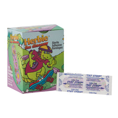 American® White Cross Stat Strip® Kid Design (Herbie the Dinosaur) Adhesive Strip, ¾ x 3 Inch